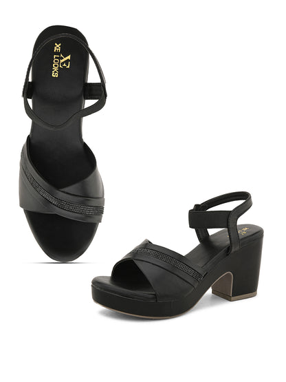 Attractive and Stylish Block Heel With Ankle Straps