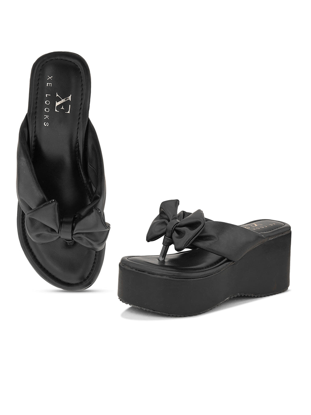 Bow Design with modern cushion platform Slippers