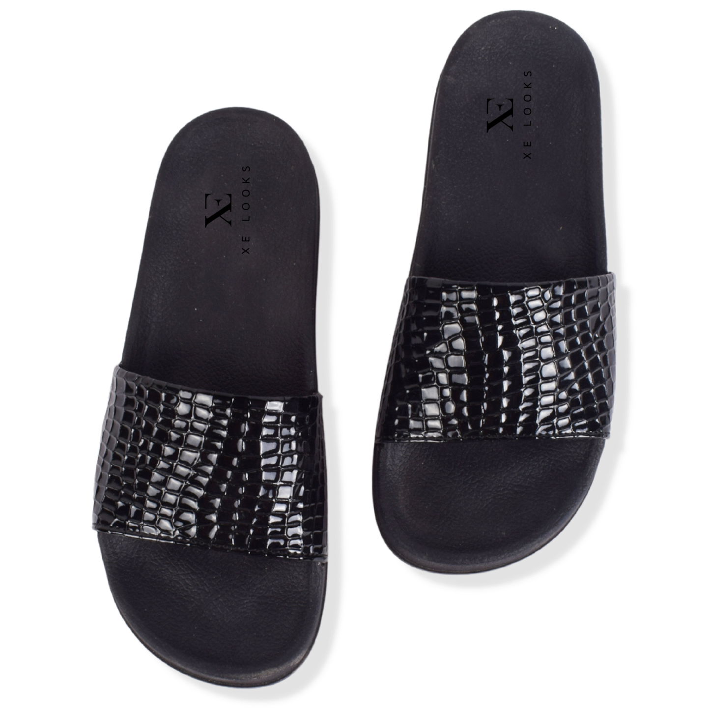 Croco Textured Design Comfortable Daily Use Sliders