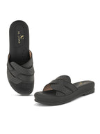 Cross-Strap with Laser-Cut Detailing Slippers