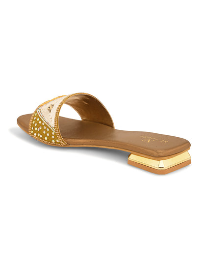 Chic & Classy Embellished Flat Slippers