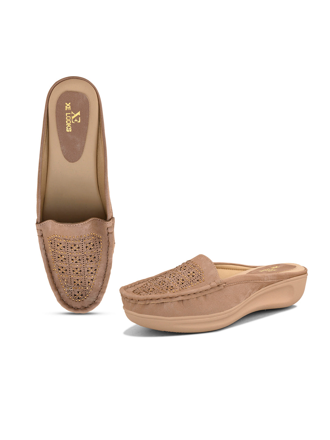 Embellished Slip-On Mules with Comfortable Cushioning