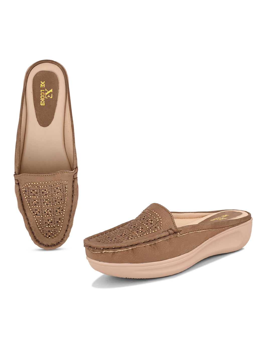 Embellished Slip-On Mules with Comfortable Cushioning