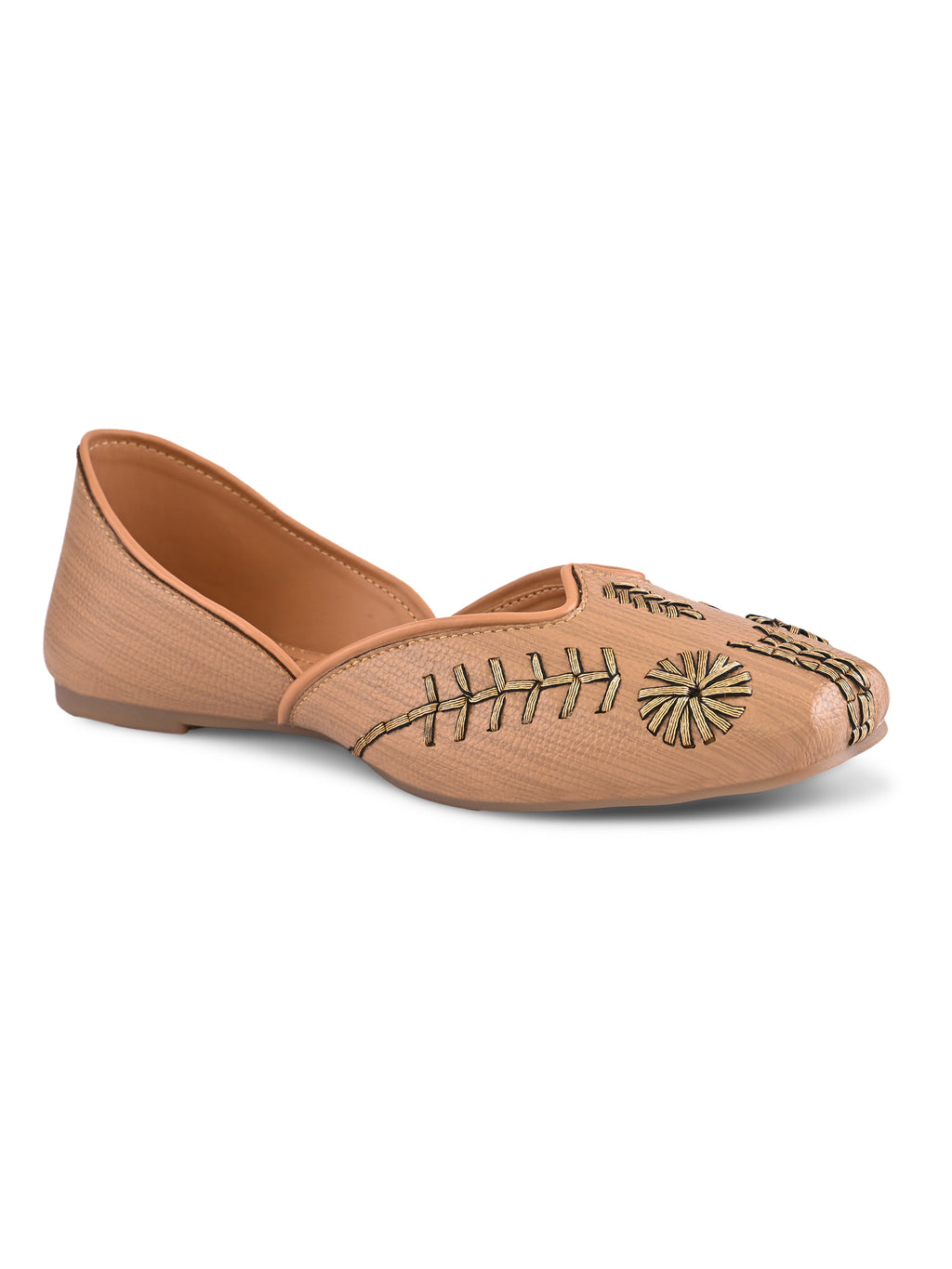 Embroidered Cushioned Square Toe Punjabi Jutti