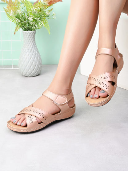 Versatile Laser Cut Cross Strap Doctor Slippers Sandals