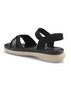 Elegant Bow Detail Comfort Sandals With Secure Ankle Strap