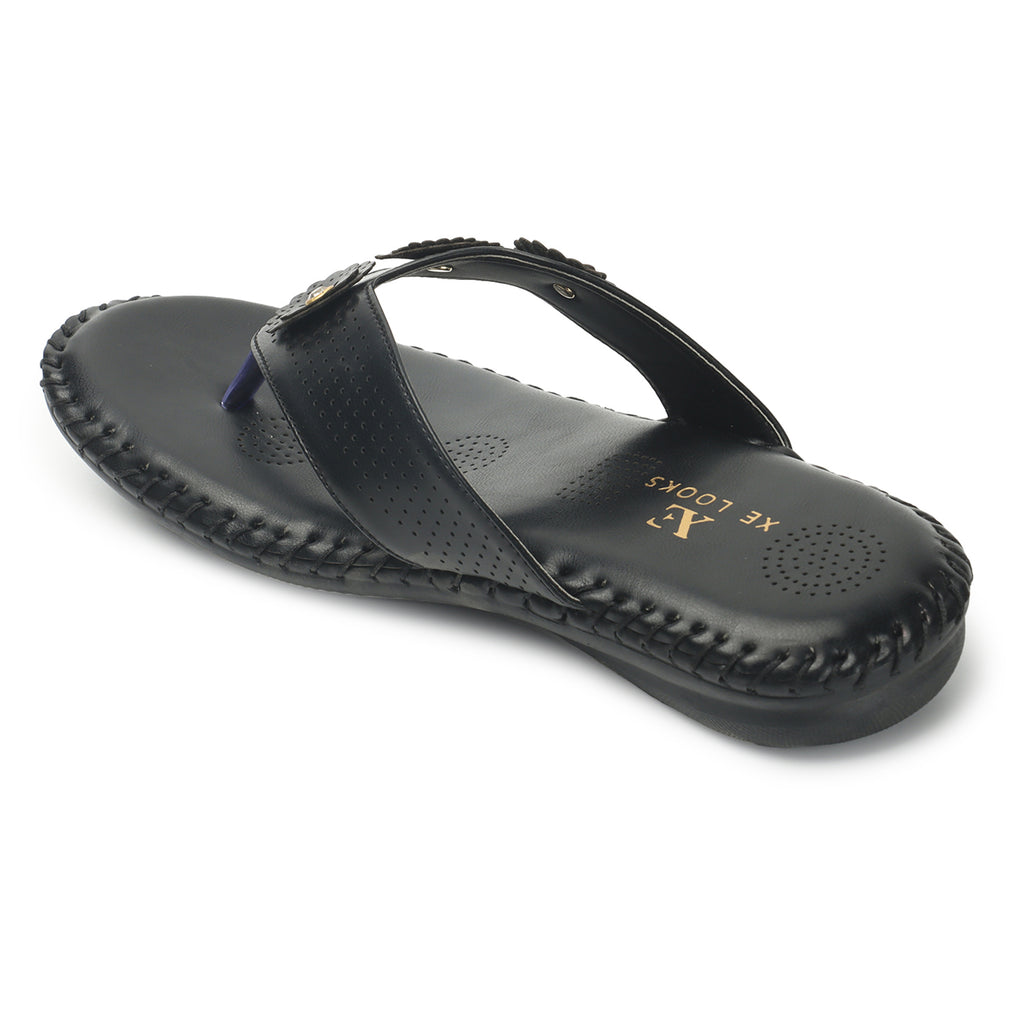 Sophisticated & Classic Flower Design Soft Cushion Doctor Slippers