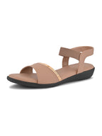 Cushioned Metallic Accent Elastic Strap Open Toe Sandals