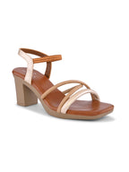 Multi-Strap Ankle Support Square Toe Block Heel Sandals
