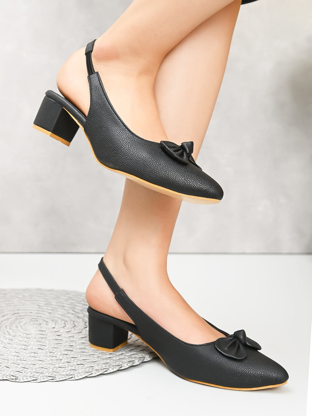 Slingback with Stylish Finish Heels