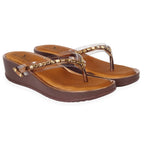 Graceful & Modern Stone Embellished Platform Slippers