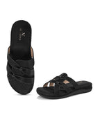 Cross-Strap with Cushioned doctor Sole Flat Slippers