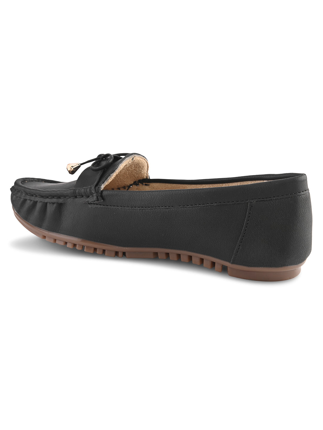 Soft Cushioned Slip-On Loafers with Bow Detail