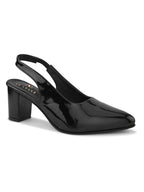 Elegant Patent Pointed-Toe Slingback Heels