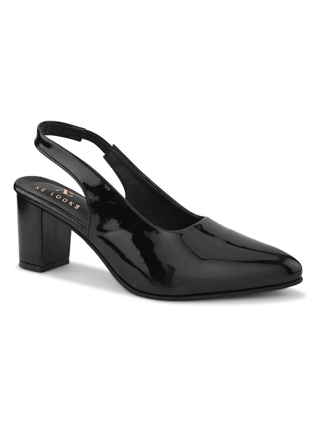 Elegant Patent Pointed-Toe Slingback Heels
