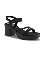 Soft Cushioned Elastic Strap Block Heel Sandals