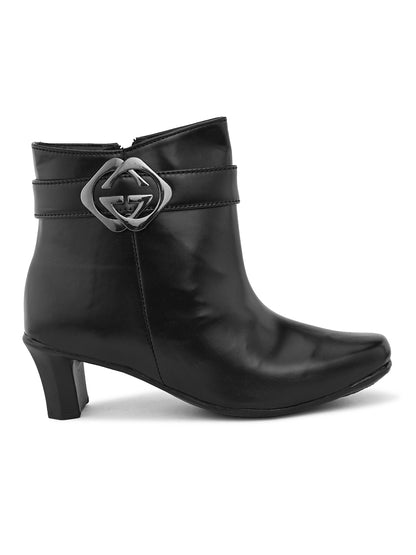 Soft & Trendy Ankle-Length Zipper Black Boots