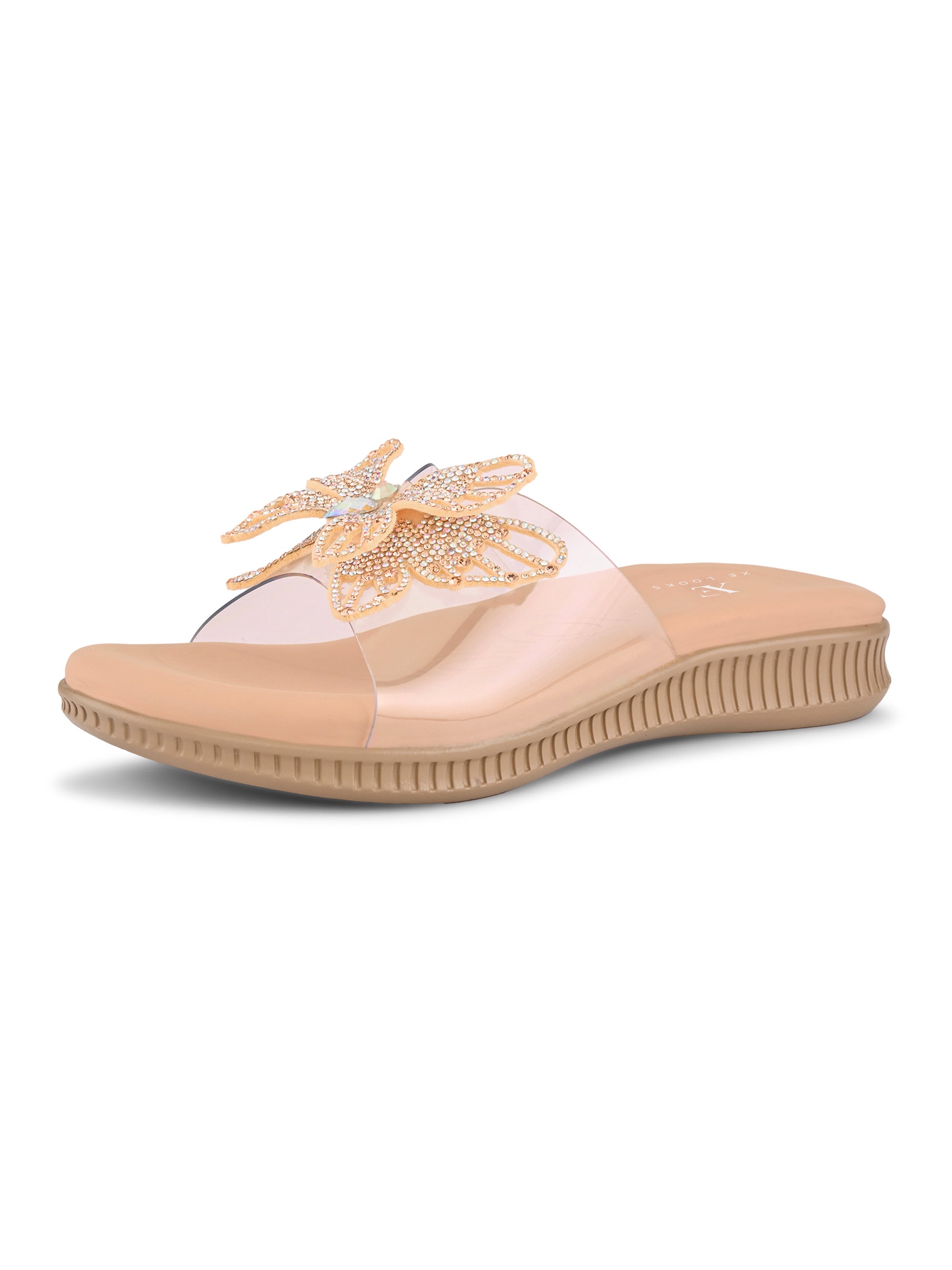 Crystal Butterfly Transparent Comfort Cushion Slides