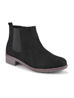 Side Elastic Cushioned Low Block Heel Ankle Boots