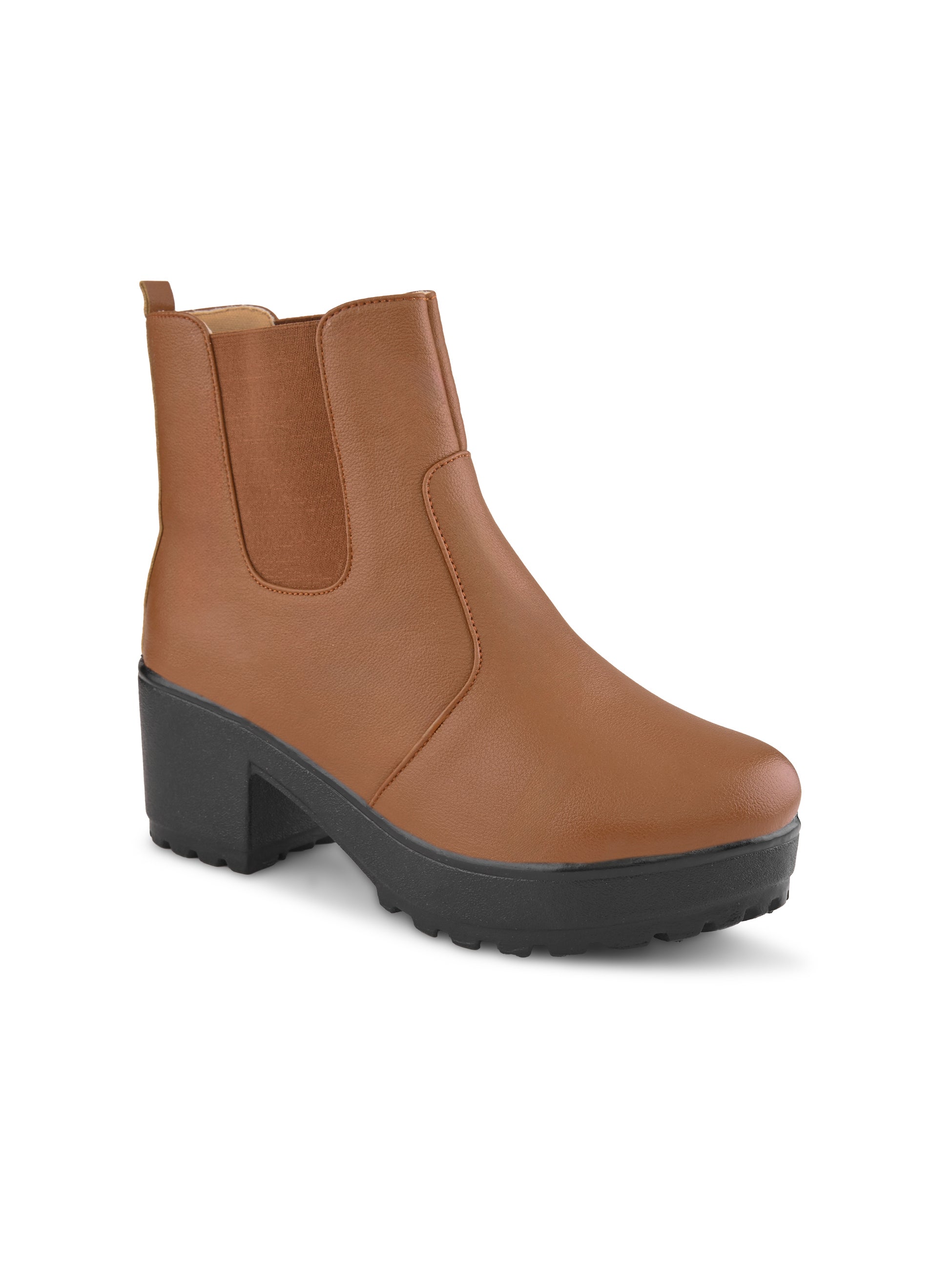 Minimalist Elastic Panel Chunky Block Heel Chelsea Boots