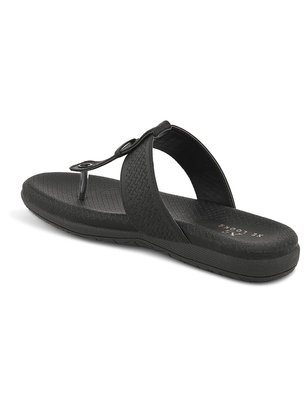 Synthetic Leather with Cushioned Sole, Slip-On Slippers