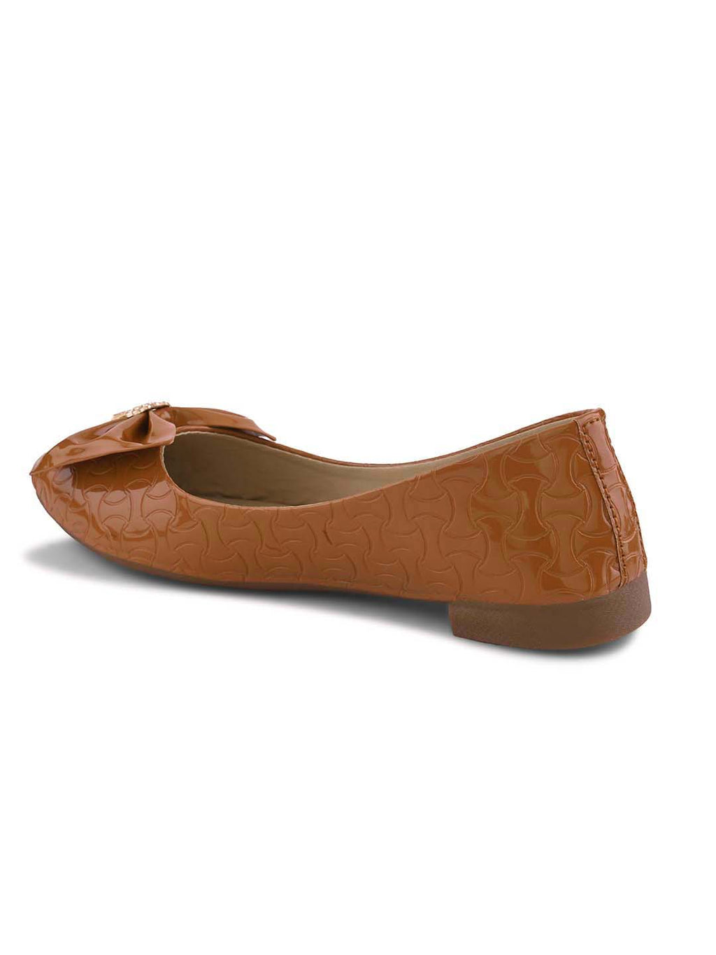 Glossy Bow Detail Ballerinas
