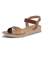 Perforated Front Strap Cushioned Slingback Flat Sandals
