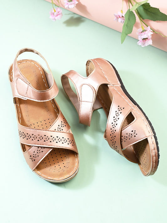 Versatile Laser Cut Cross Strap Doctor Slippers Sandals