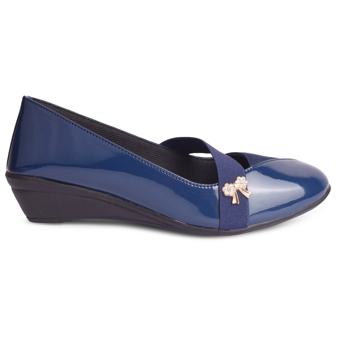 Classy & Alluring Shiny Wedge Heel Ballerinas