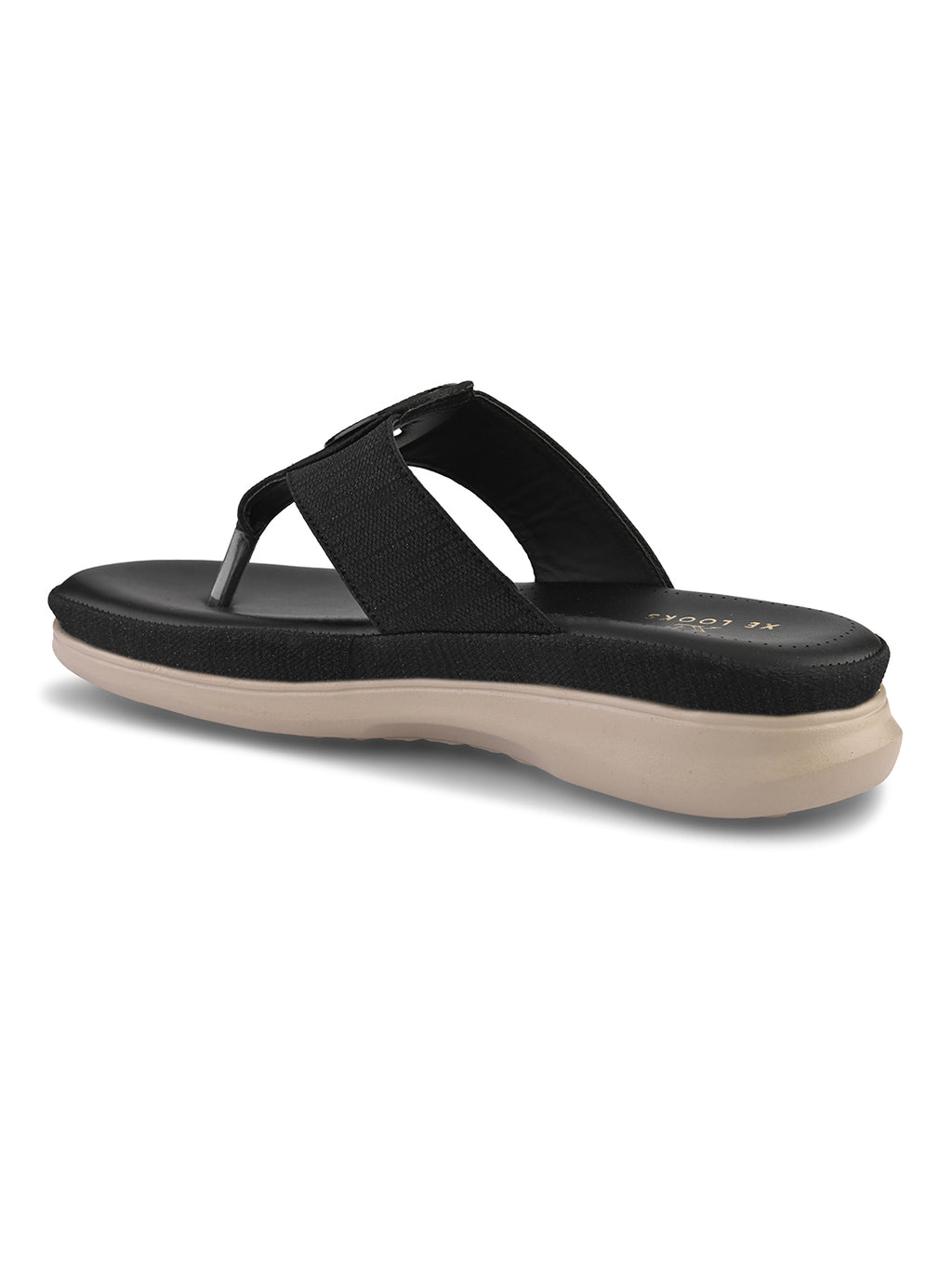 Embellishment Buckle Detail Comfort Toe-Ring Slippers