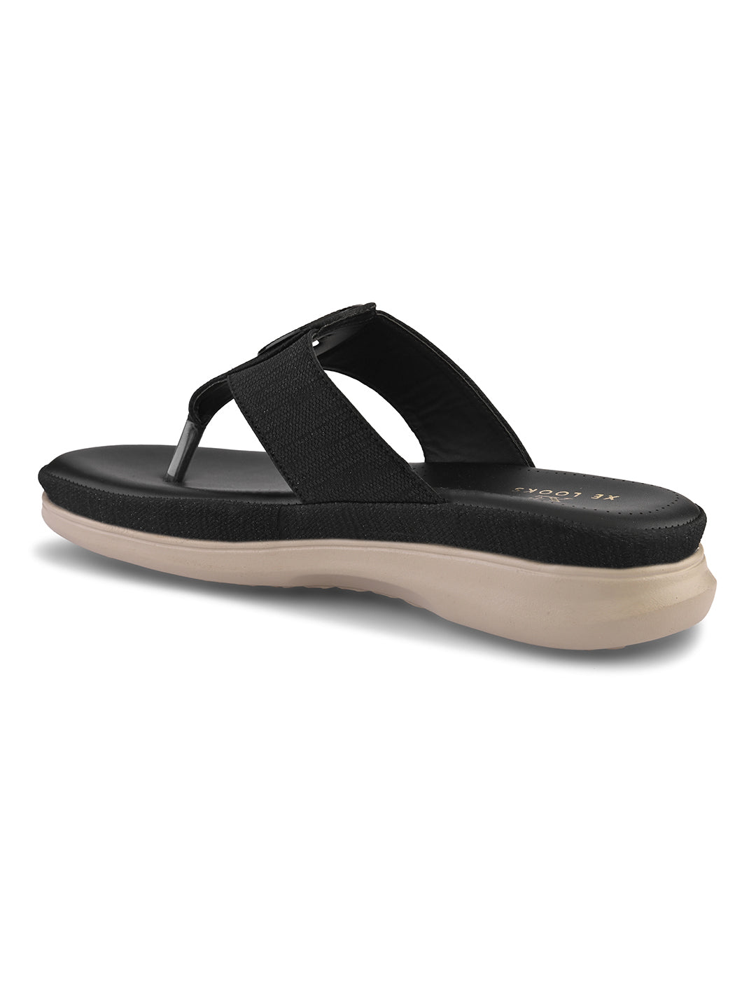 Embellishment Buckle Detail Comfort Toe-Ring Slippers