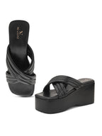 Cross Strap with cushion platform Slippers