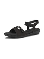 Comfort Cushion Buckle Accent Elastic Strap Open Toe Sandals