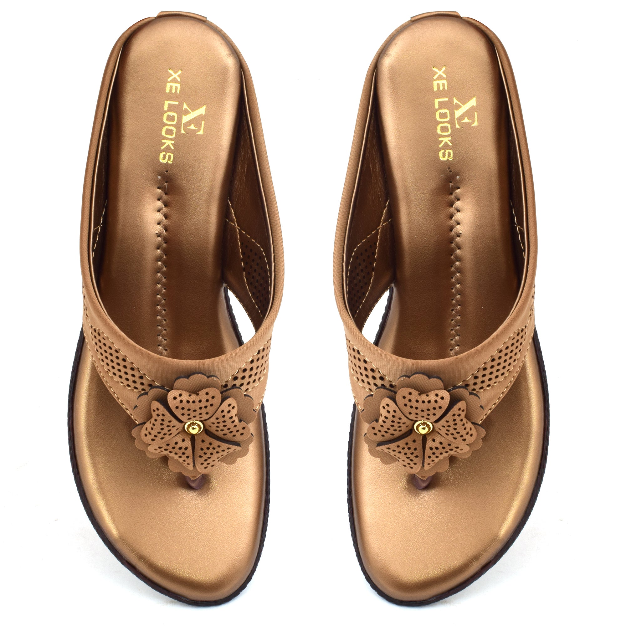 Modern & Graceful Flower Design Comfort Flat Slippers