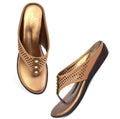 Graceful & Eye-Catching Lazer Design Studded Comfort Flat Slippers