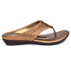 Graceful & Eye-Catching Lazer Design Studded Comfort Flat Slippers