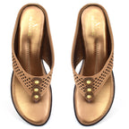 Graceful & Eye-Catching Lazer Design Studded Comfort Flat Slippers