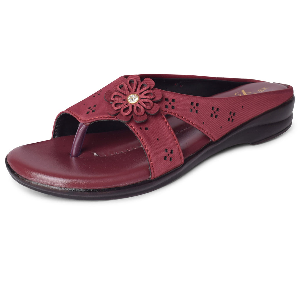 Flower Design Comfortable Stylish & Elegant Flat Slippers