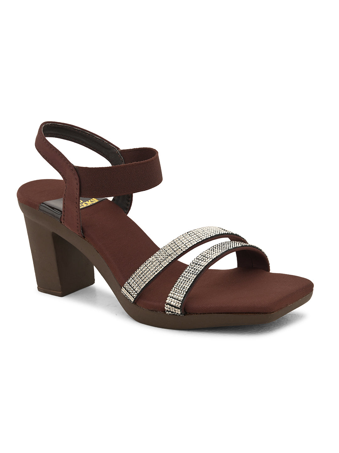 Fancy & Charm Block Heel Sandal With Ankle Straps