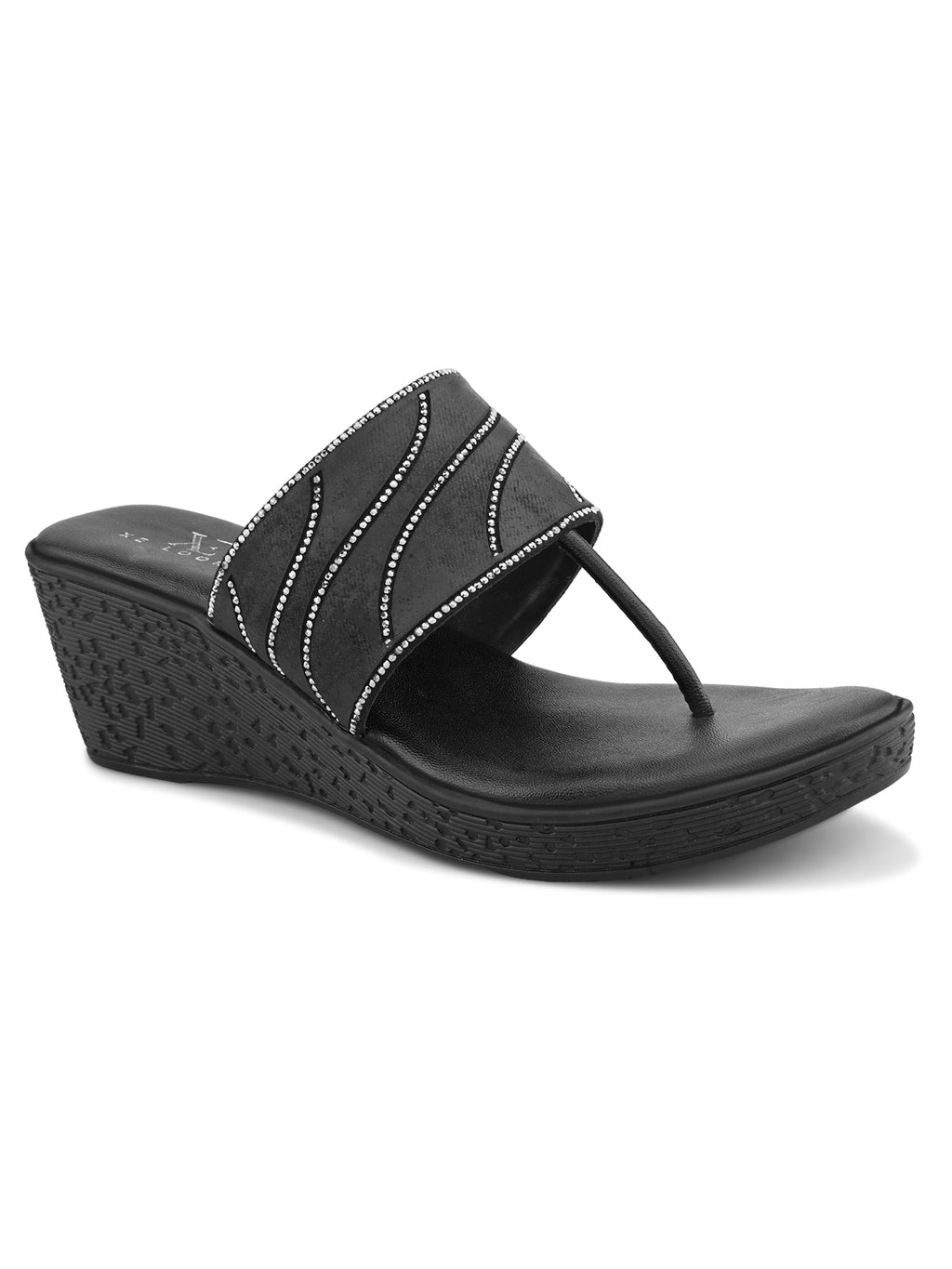 Slip-On Low Wedge Heel Thong Sandals