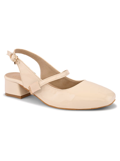 Elegant Slingback Block Heels with Bow Detail