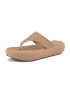 Soft Toe-Ring  Embellished Comfort Wedge Slippers