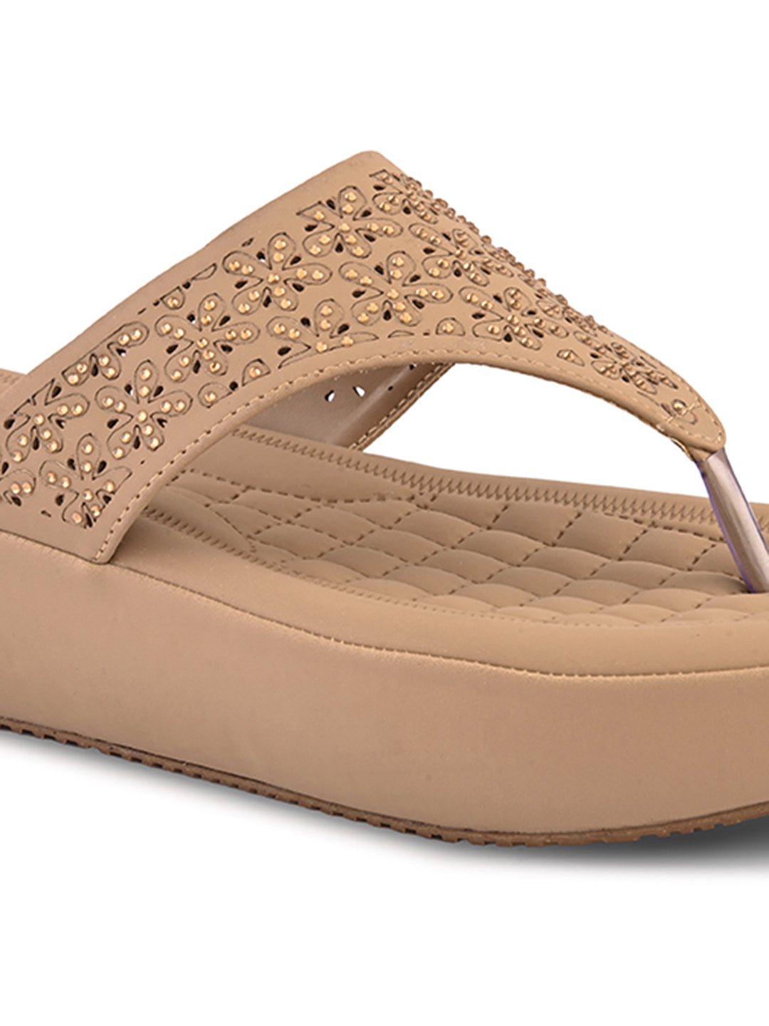 Soft Toe-Ring  Embellished Comfort Wedge Slippers