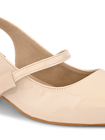 Elegant Slingback Block Heels with Bow Detail
