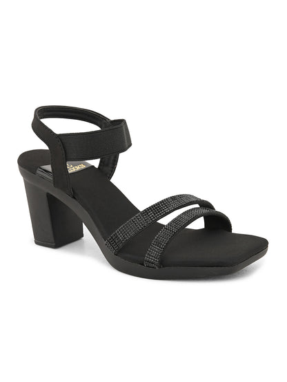 Fancy & Charm Block Heel Sandal With Ankle Straps