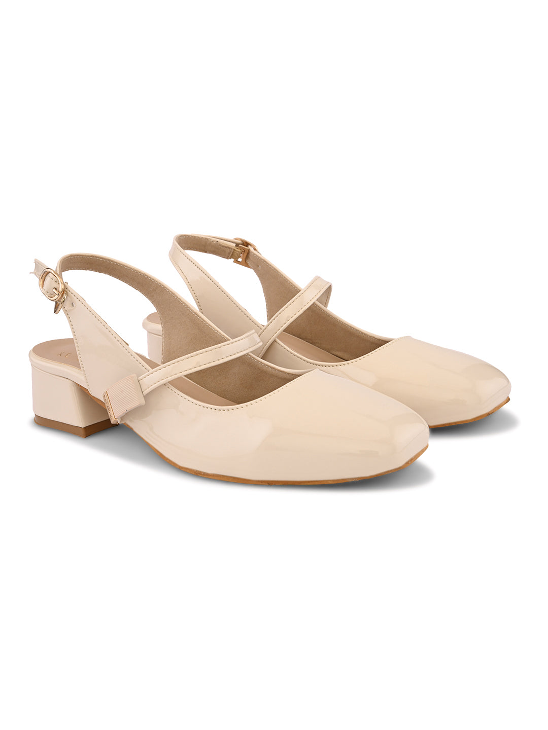Elegant Slingback Block Heels with Bow Detail