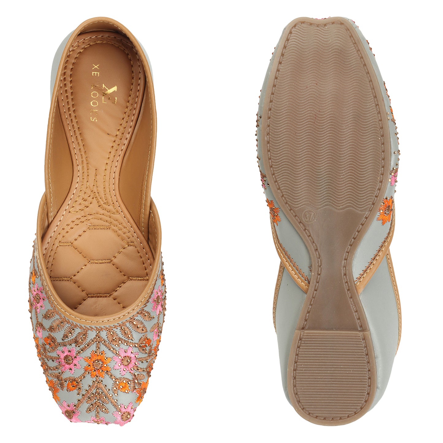 Flowery Design Vibrant & Attractive Punjabi Traditional Juttis