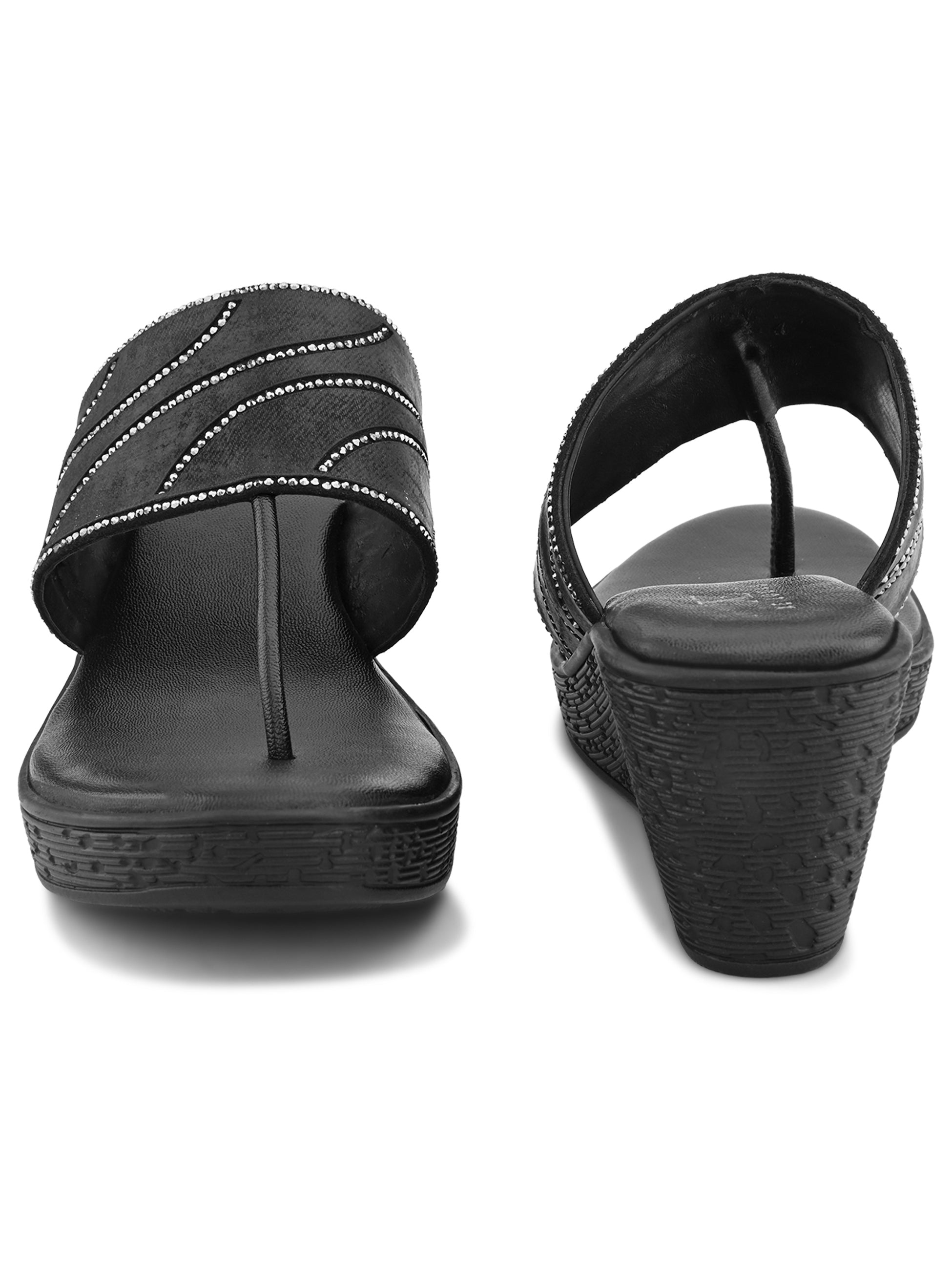 Slip-On Low Wedge Heel Thong Sandals