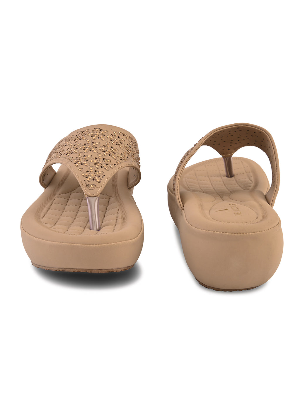 Soft Toe-Ring  Embellished Comfort Wedge Slippers