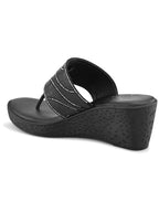 Slip-On Low Wedge Heel Thong Sandals